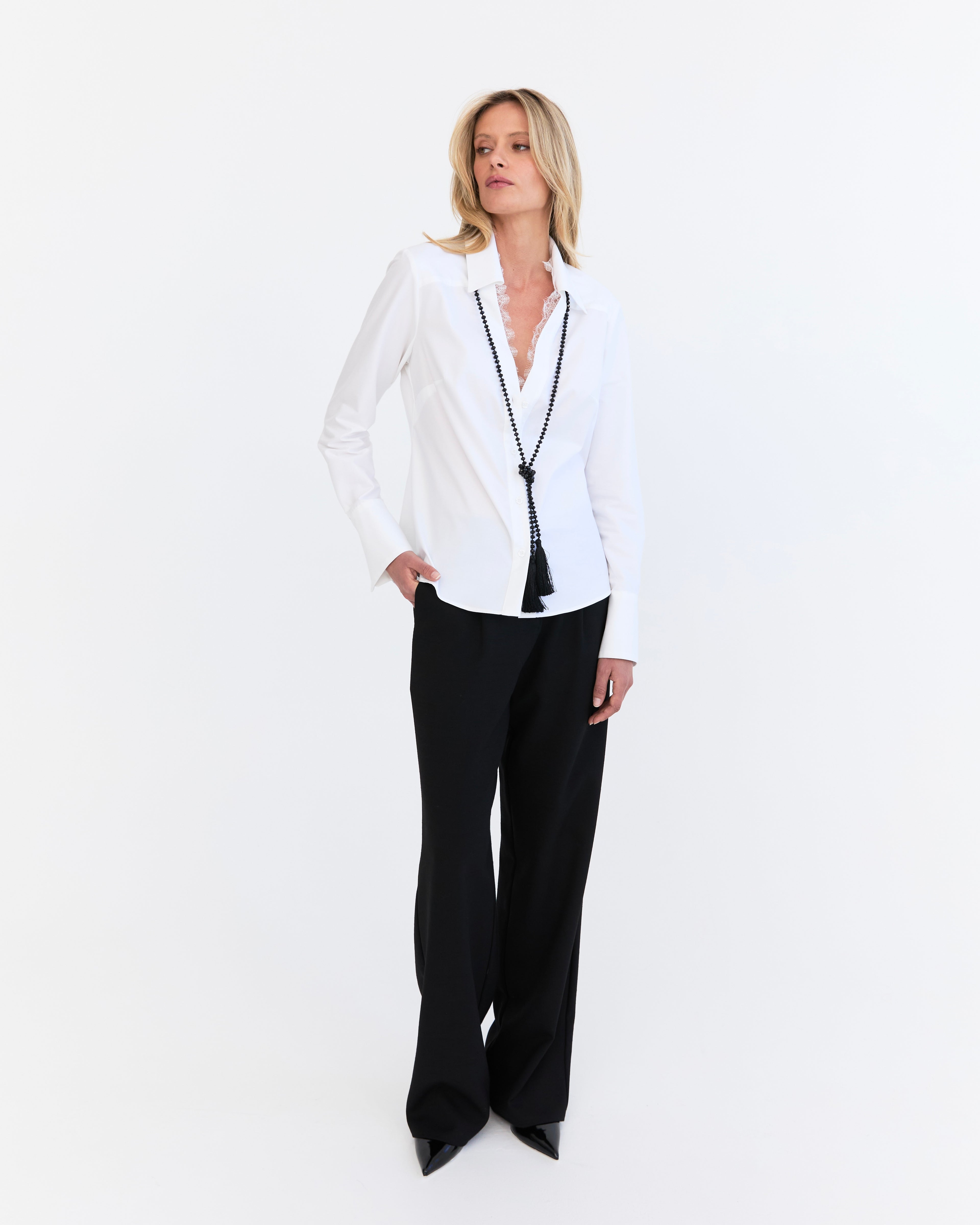 Shantal Lace Shirt - White
