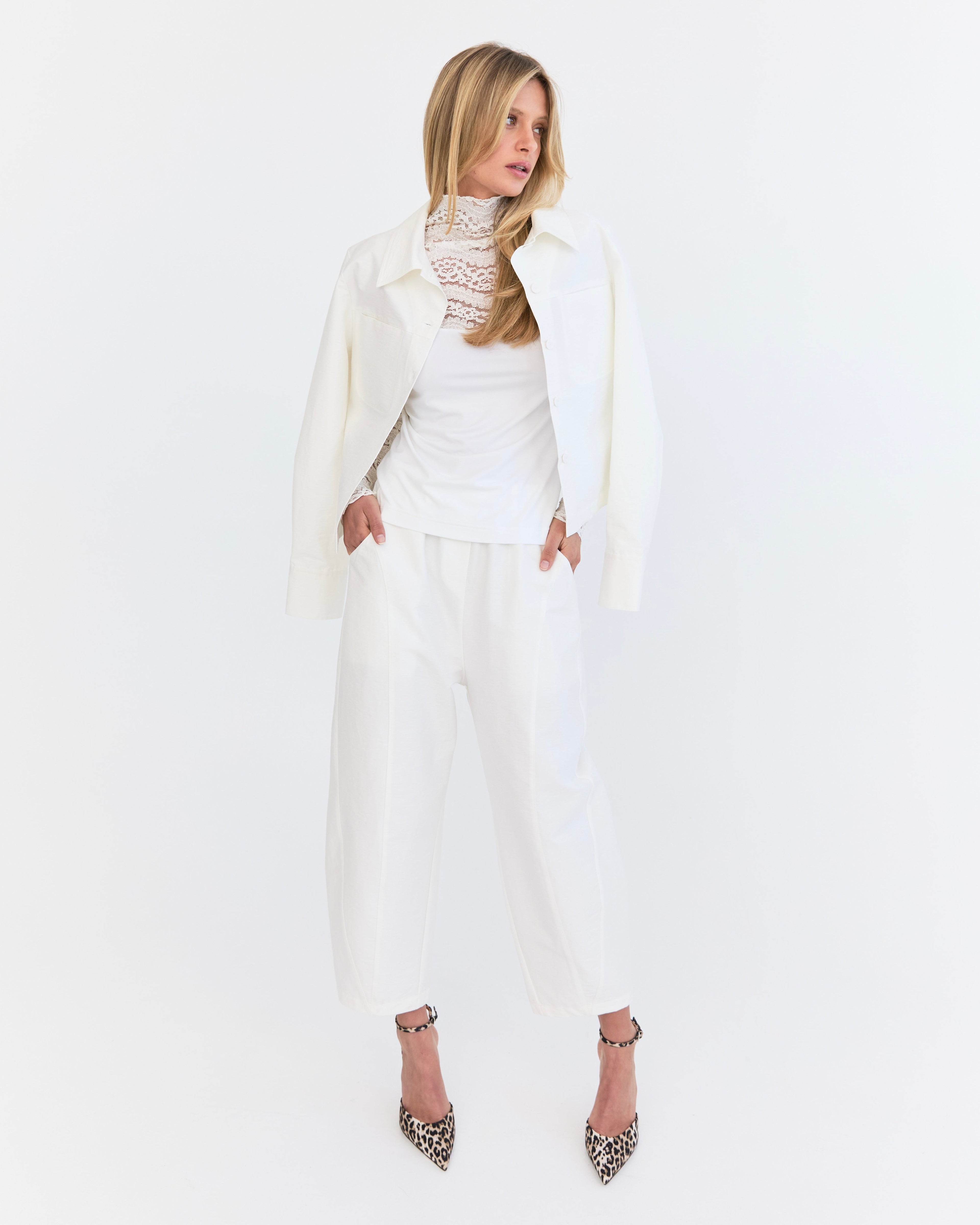Amelie Lace Jersey Skive - Ivory