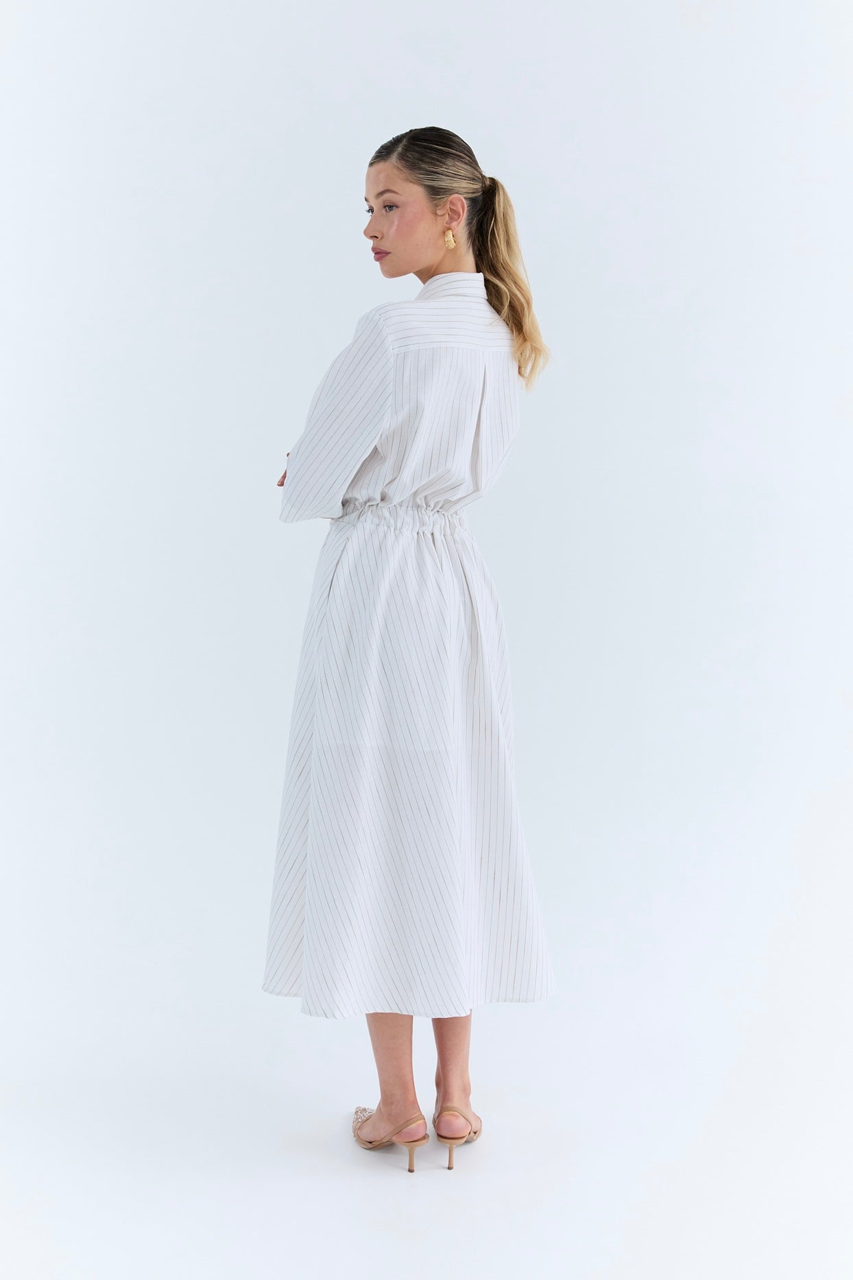 Nicole Dress - Linen Stripe
