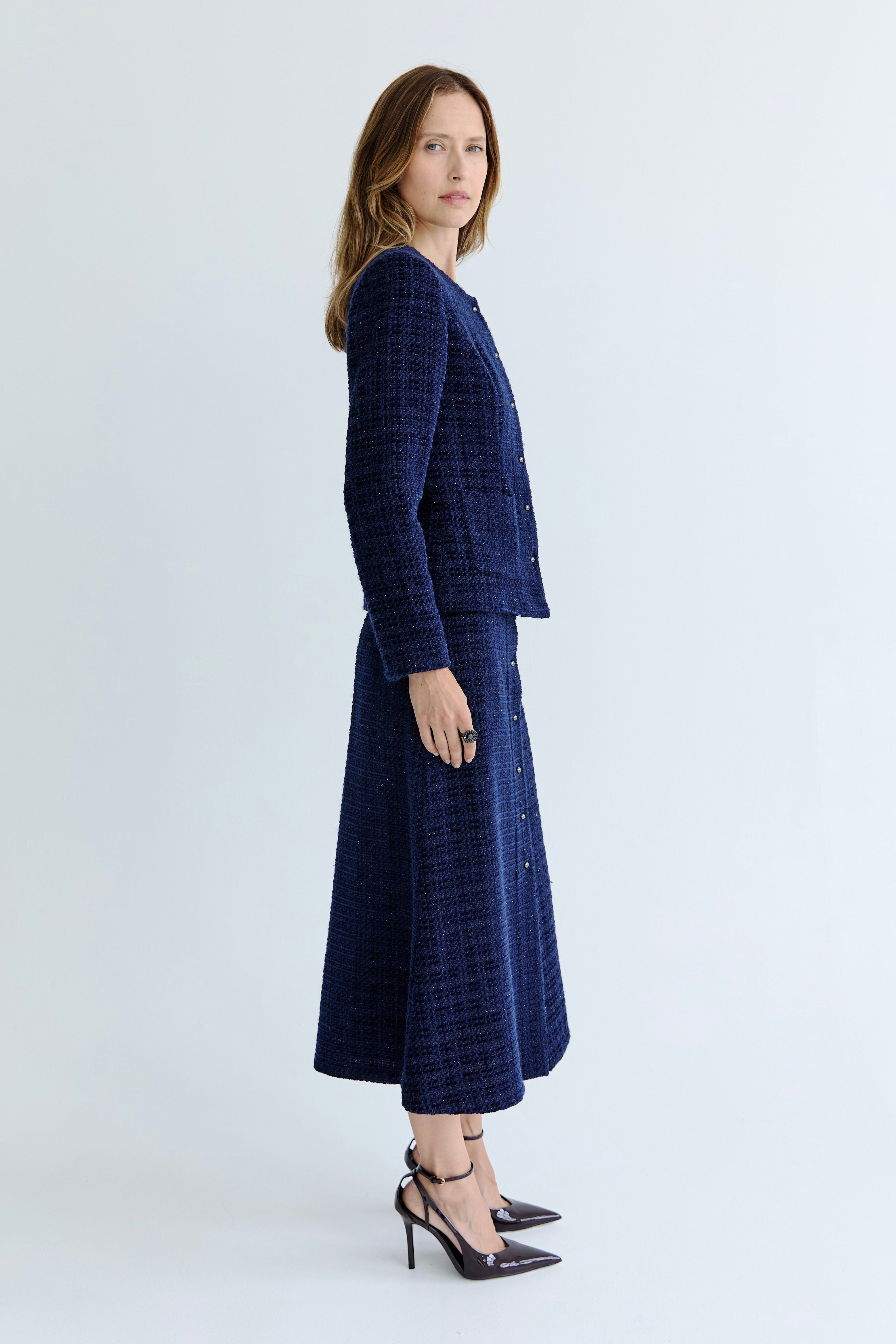 Joanne Skirt - Navy Tweed