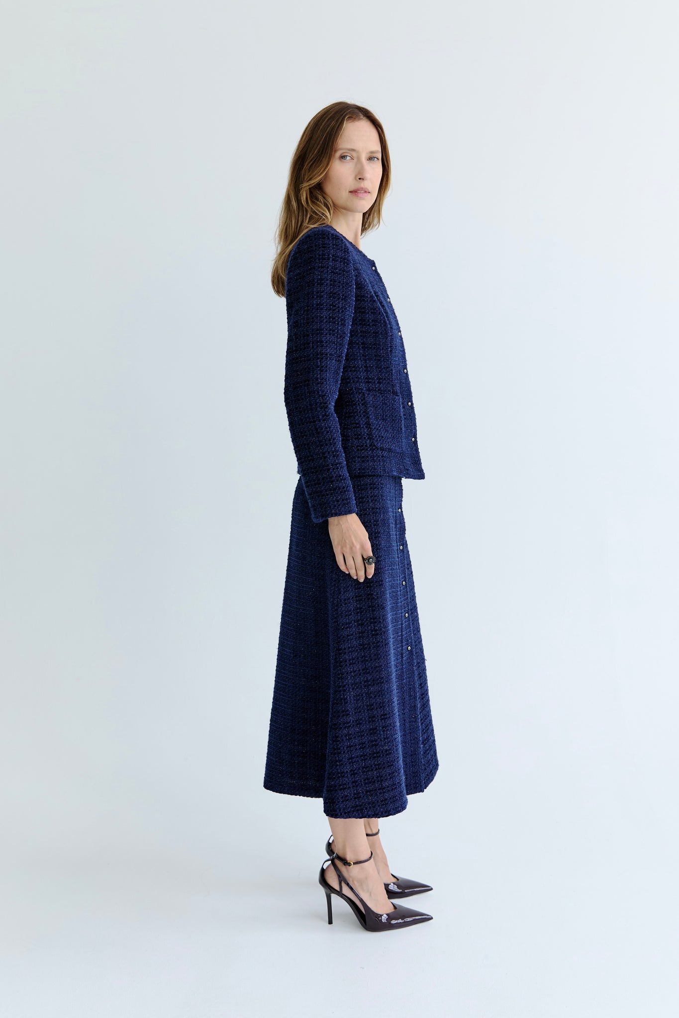 Joanne Skirt - Navy Tweed