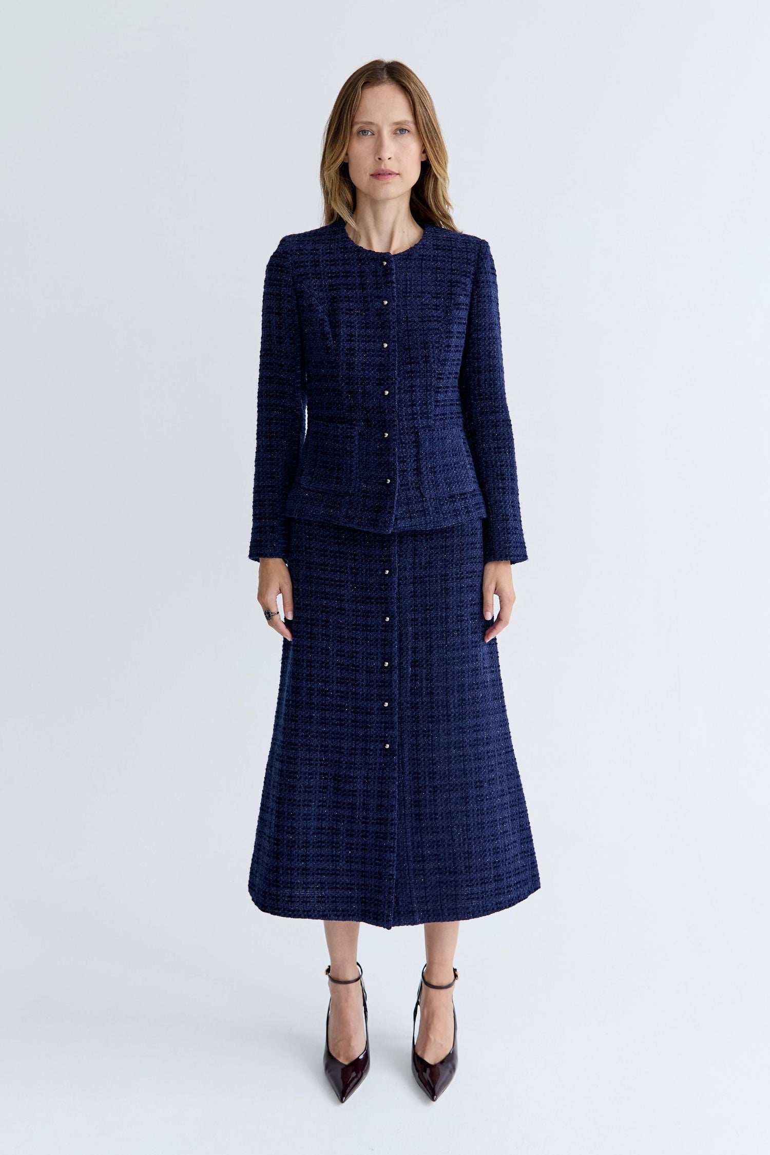 Joanne Skirt - Navy Tweed