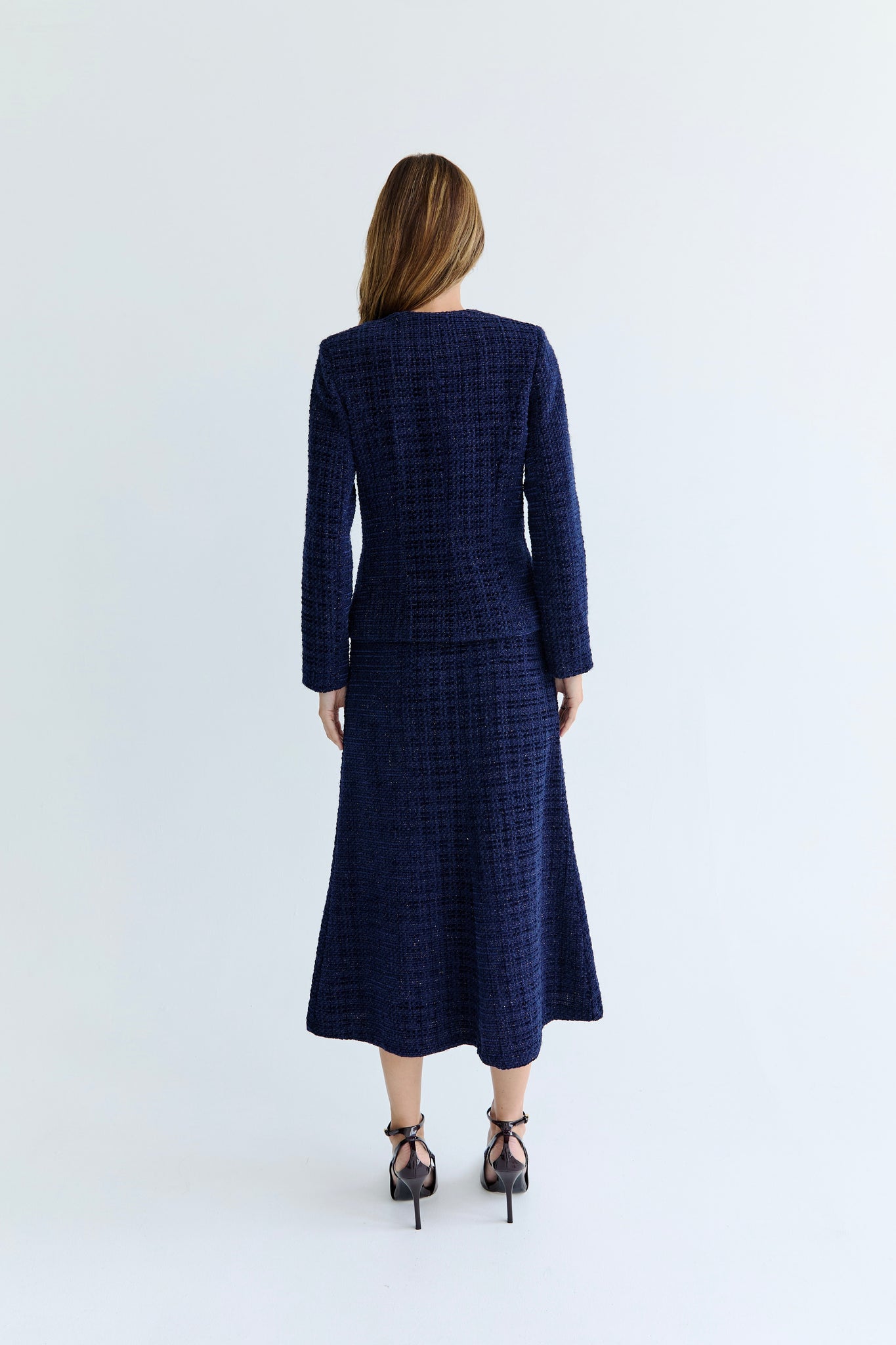 Joanne Skirt - Navy Tweed