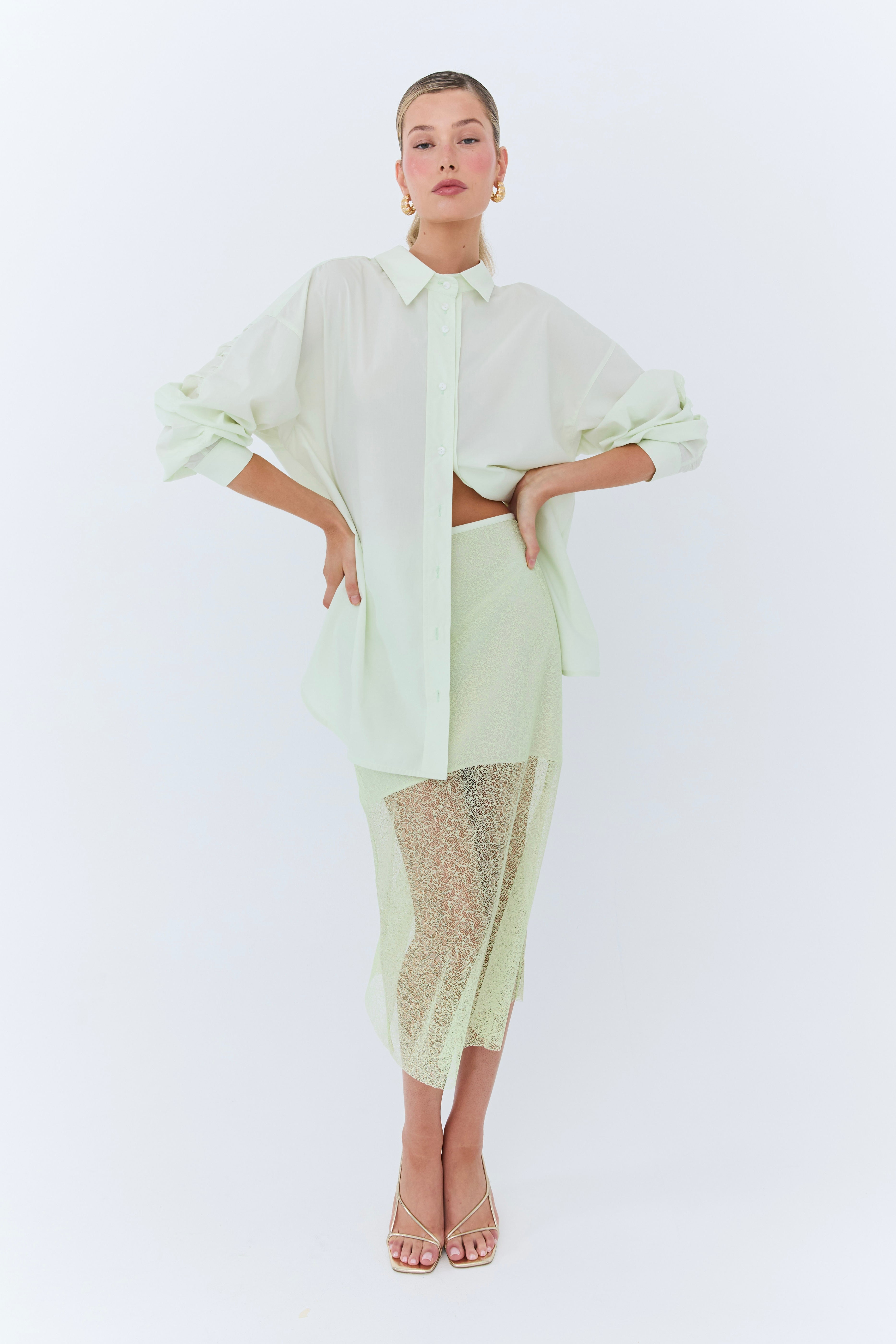 Dion Skirt - Green Lace