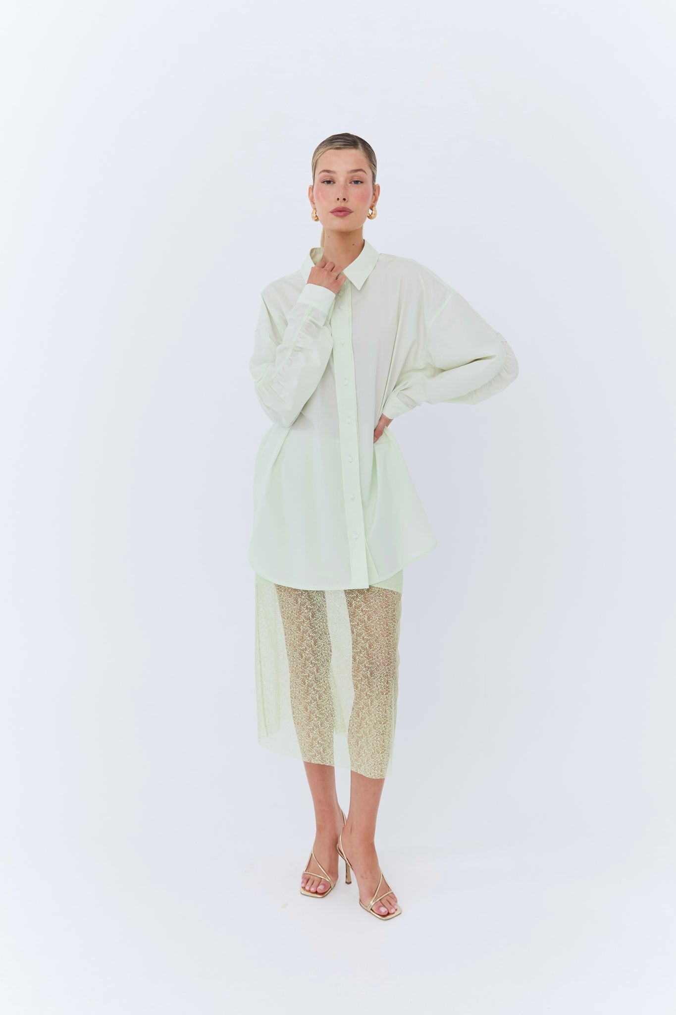 Dion Skirt - Green Lace
