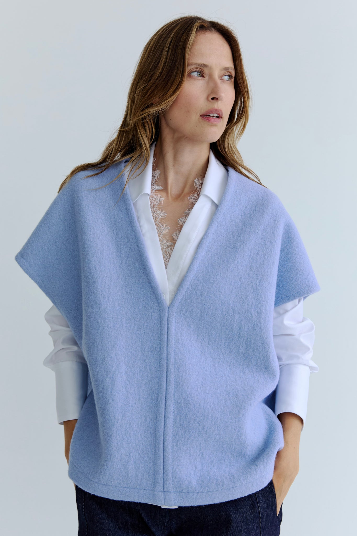 Antoine Wool Vest - Cornflower