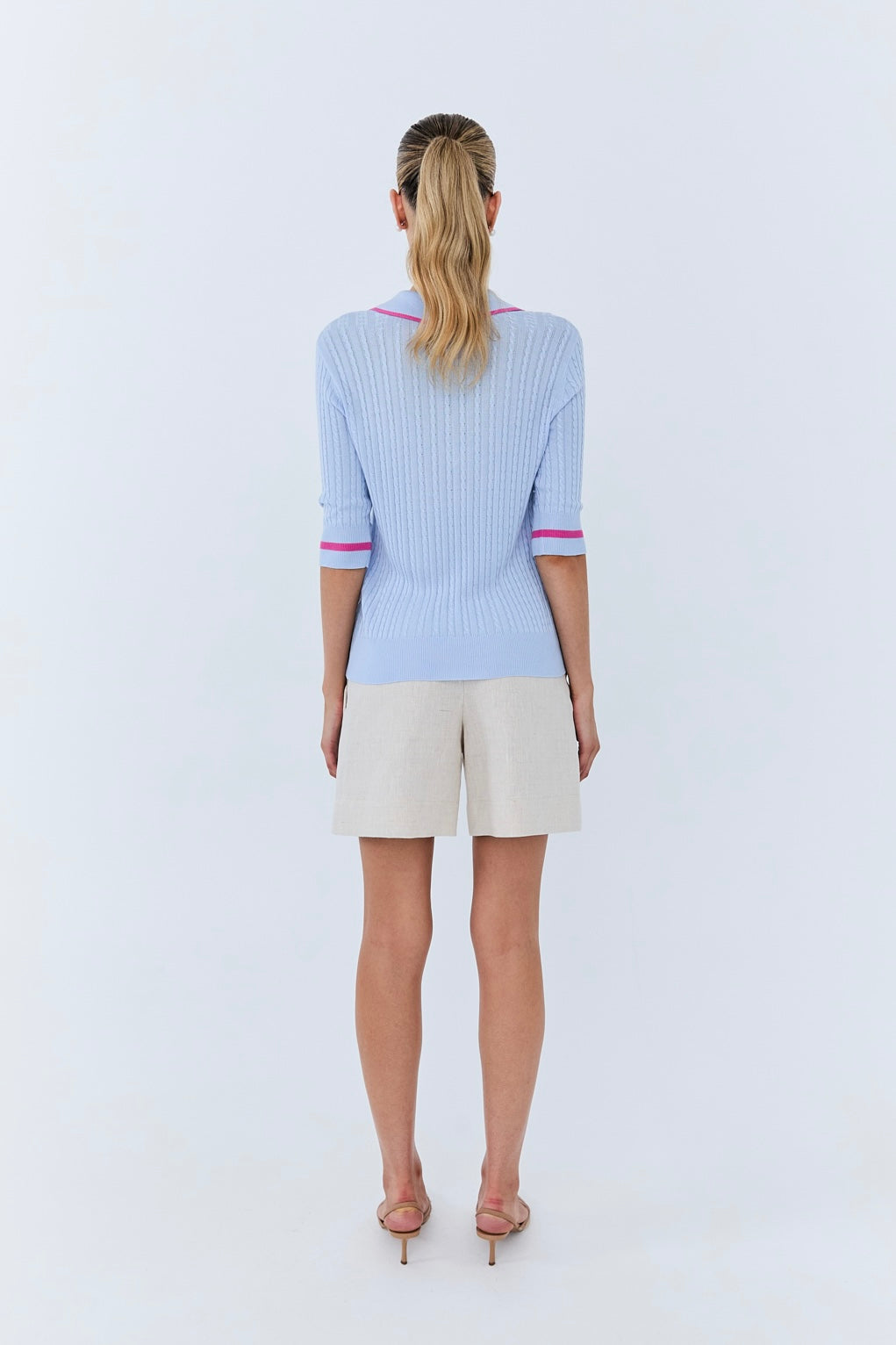 Michèle Polo Knit - Sky Blue