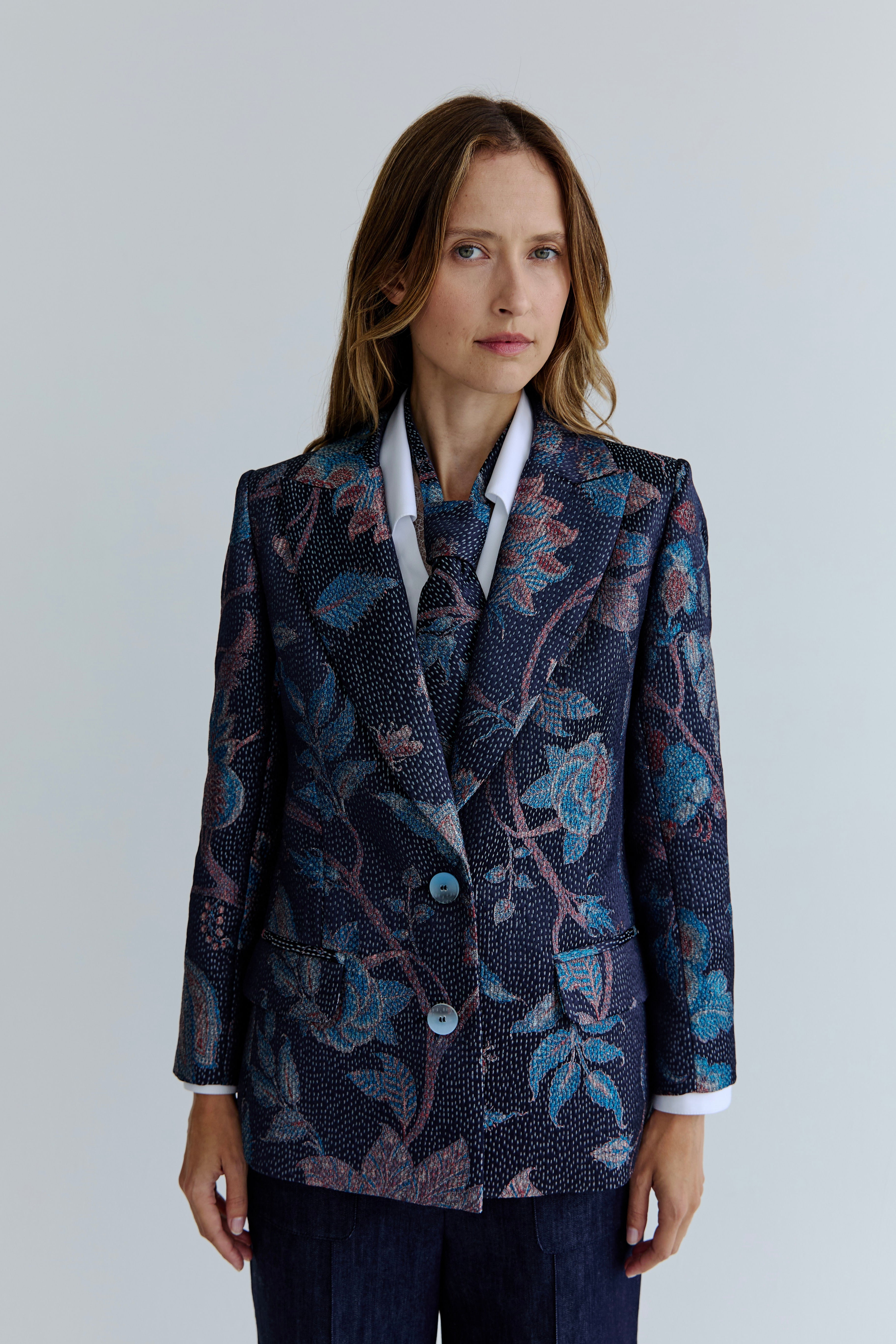 Simone Blazer - Floral Jacquard