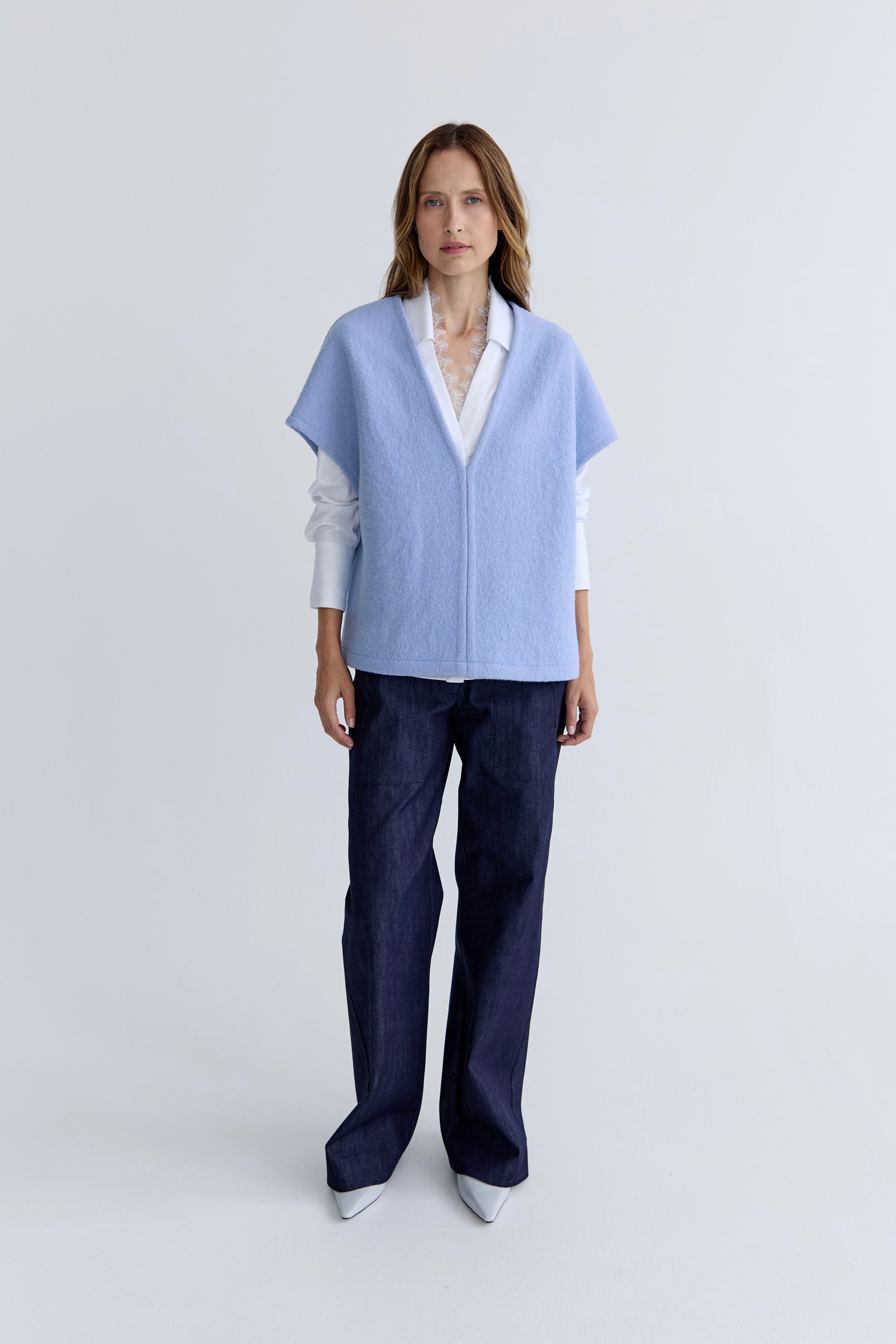 Antoine Wool Vest - Cornflower