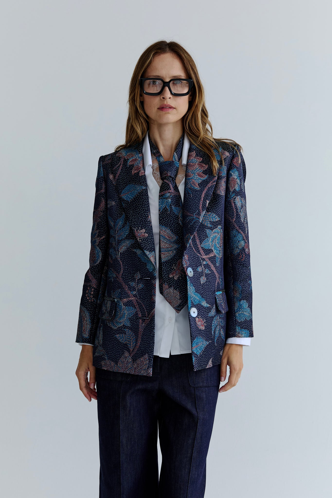 Simone Blazer - Floral Jacquard