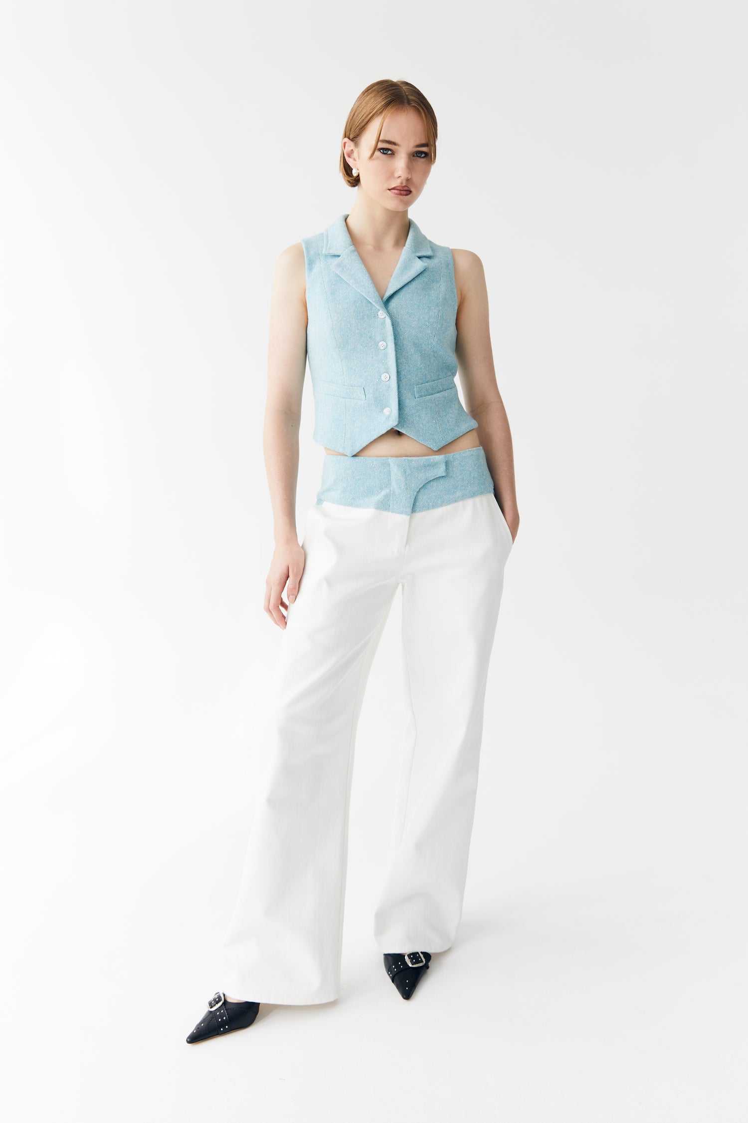 Cami Vest - Aqua Tweed