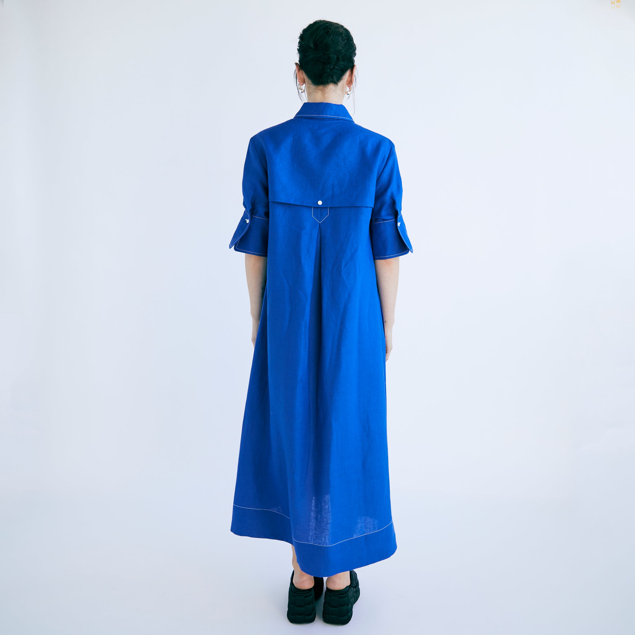 English Dress - Cobalt Linen
