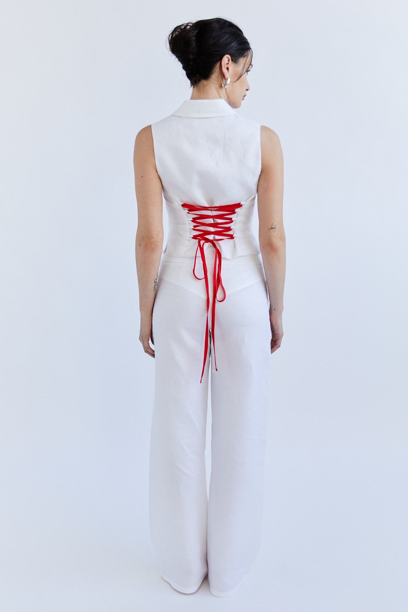 Marlene Pant - White Linen