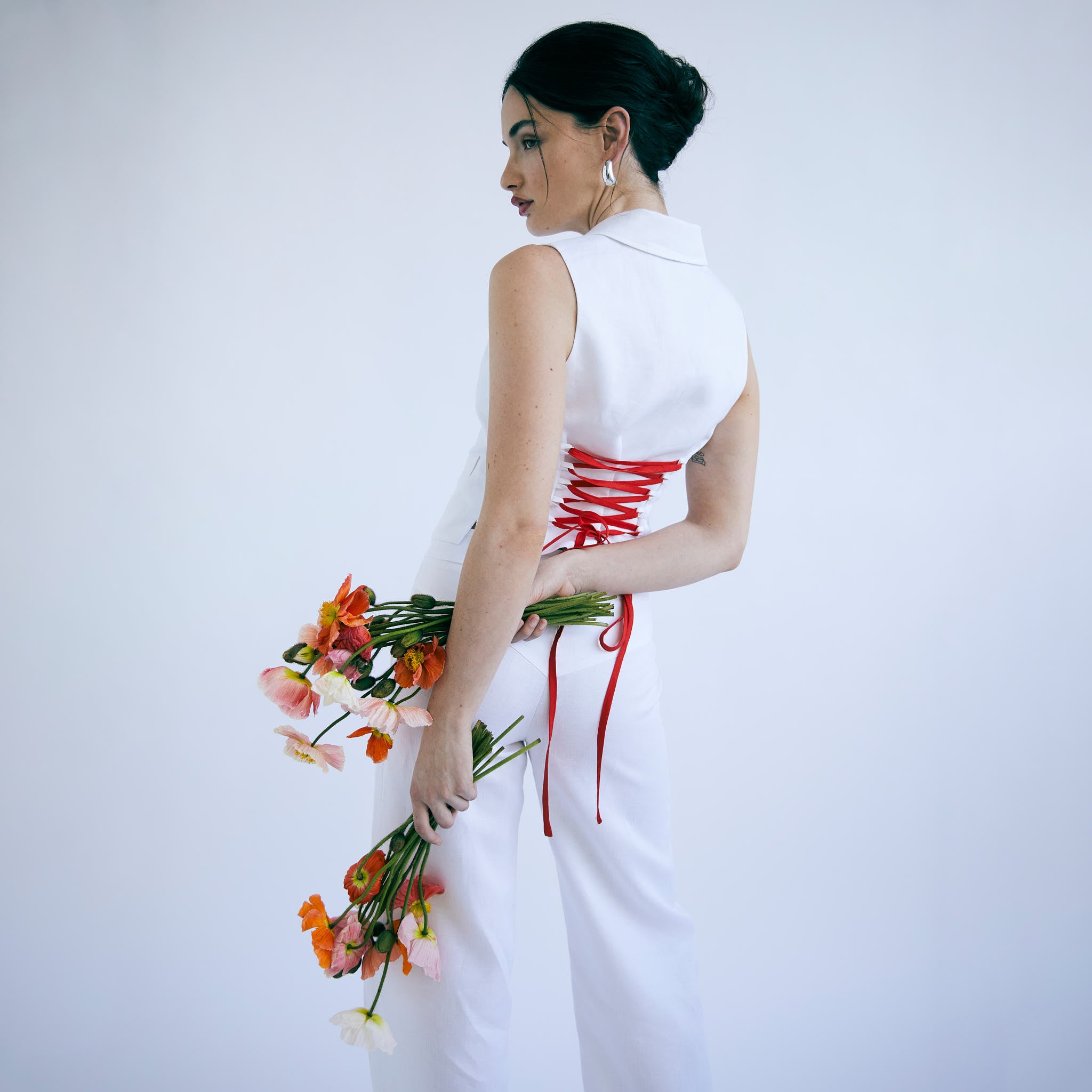 Camille Vest - White Linen