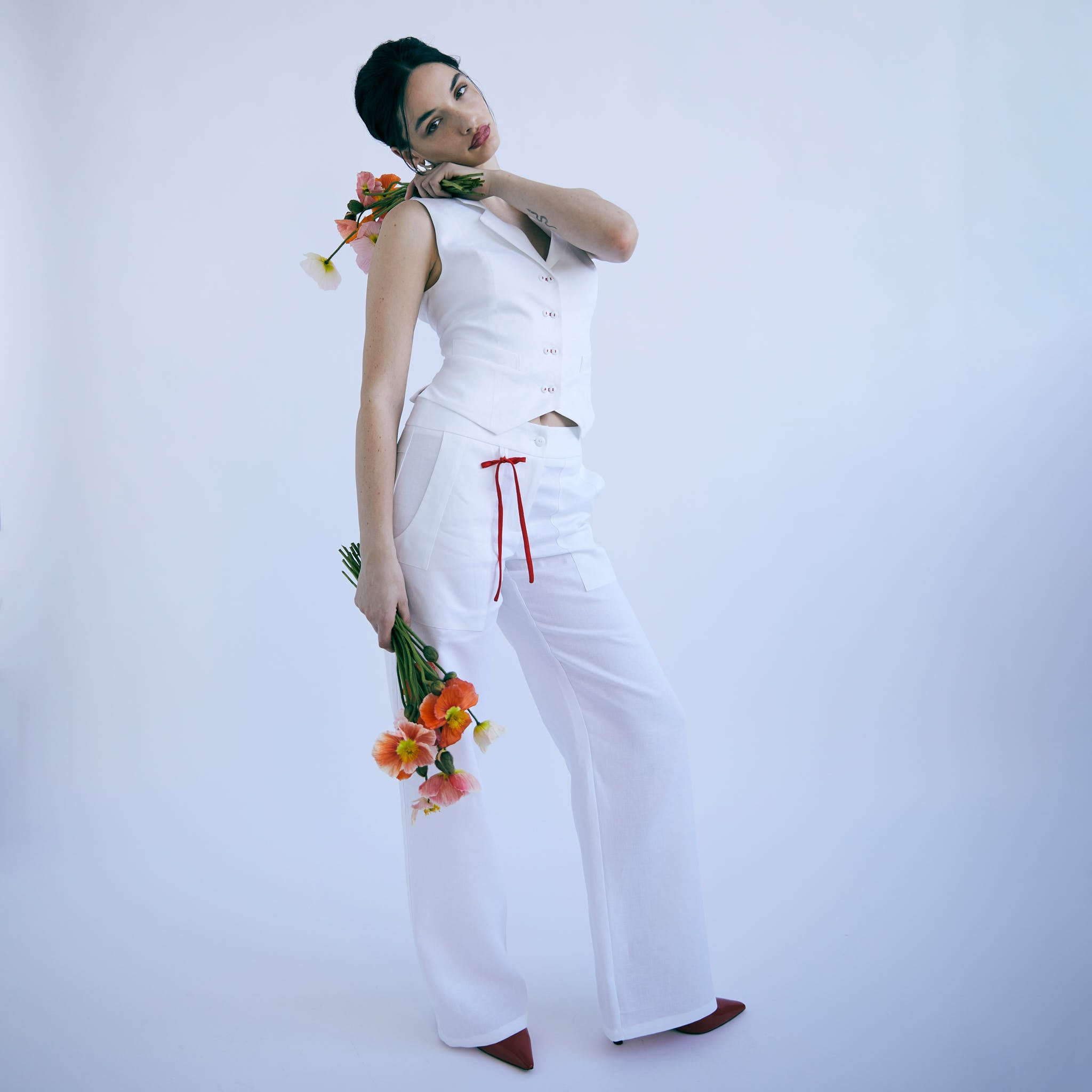 Marlene Pant - White Linen