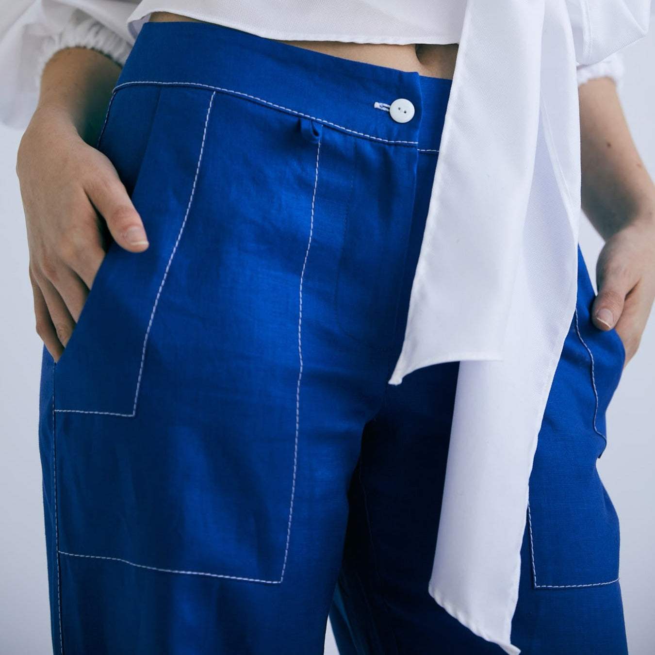 Marlene Pant - Cobalt Linen