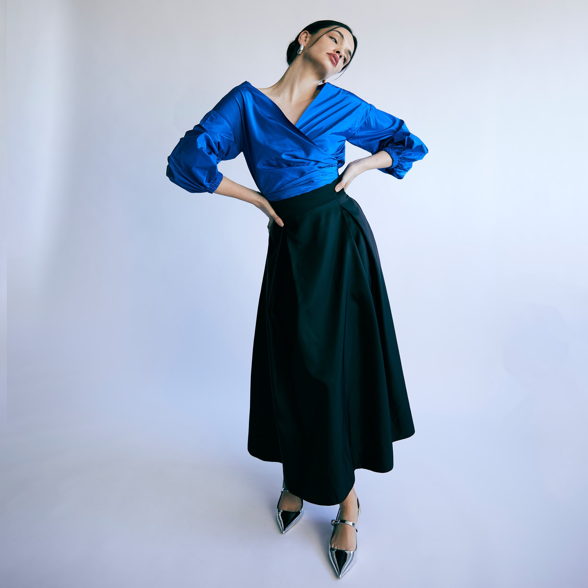 Antonette Blouse - Cobalt Silk