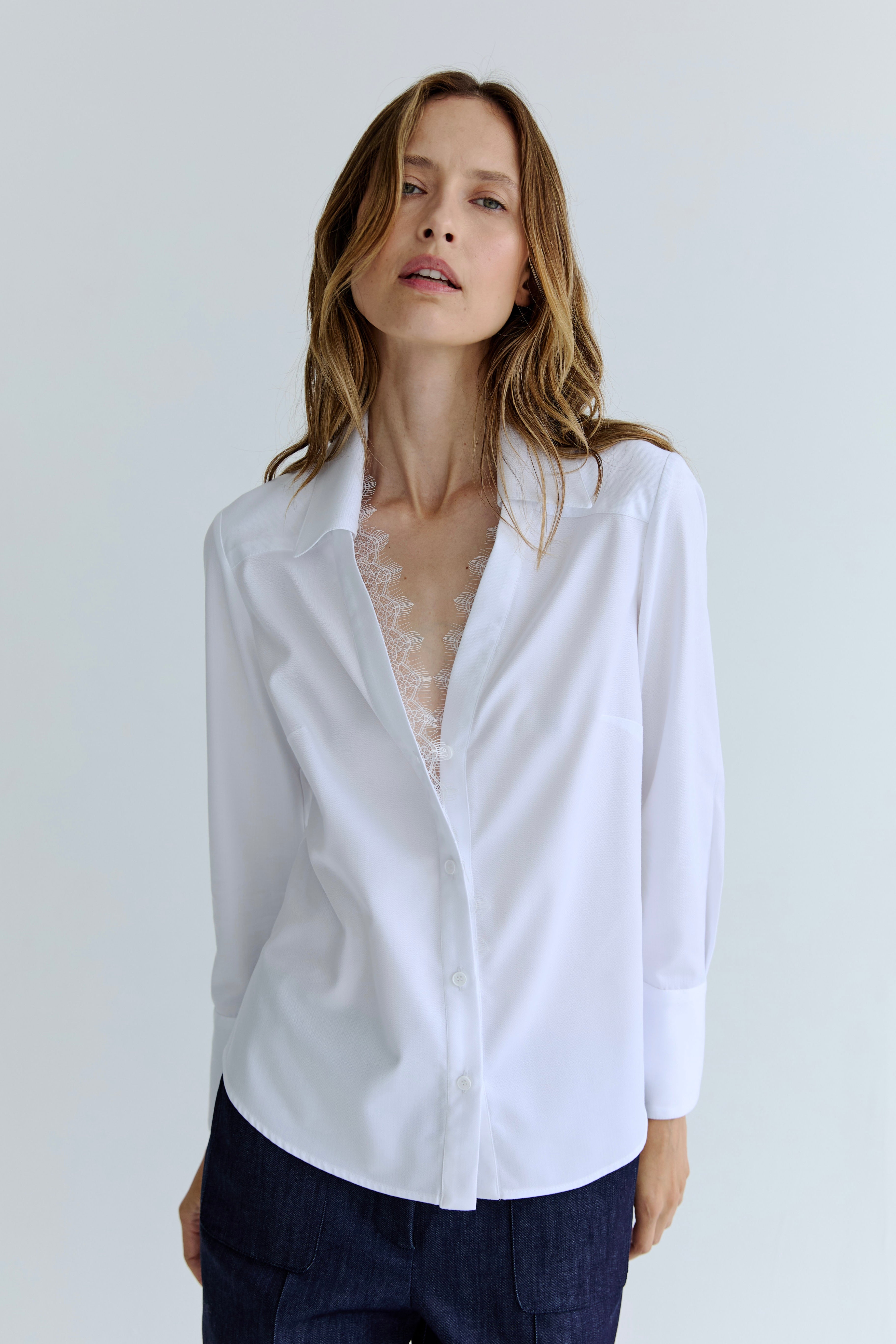 Shantal Lace Shirt - White