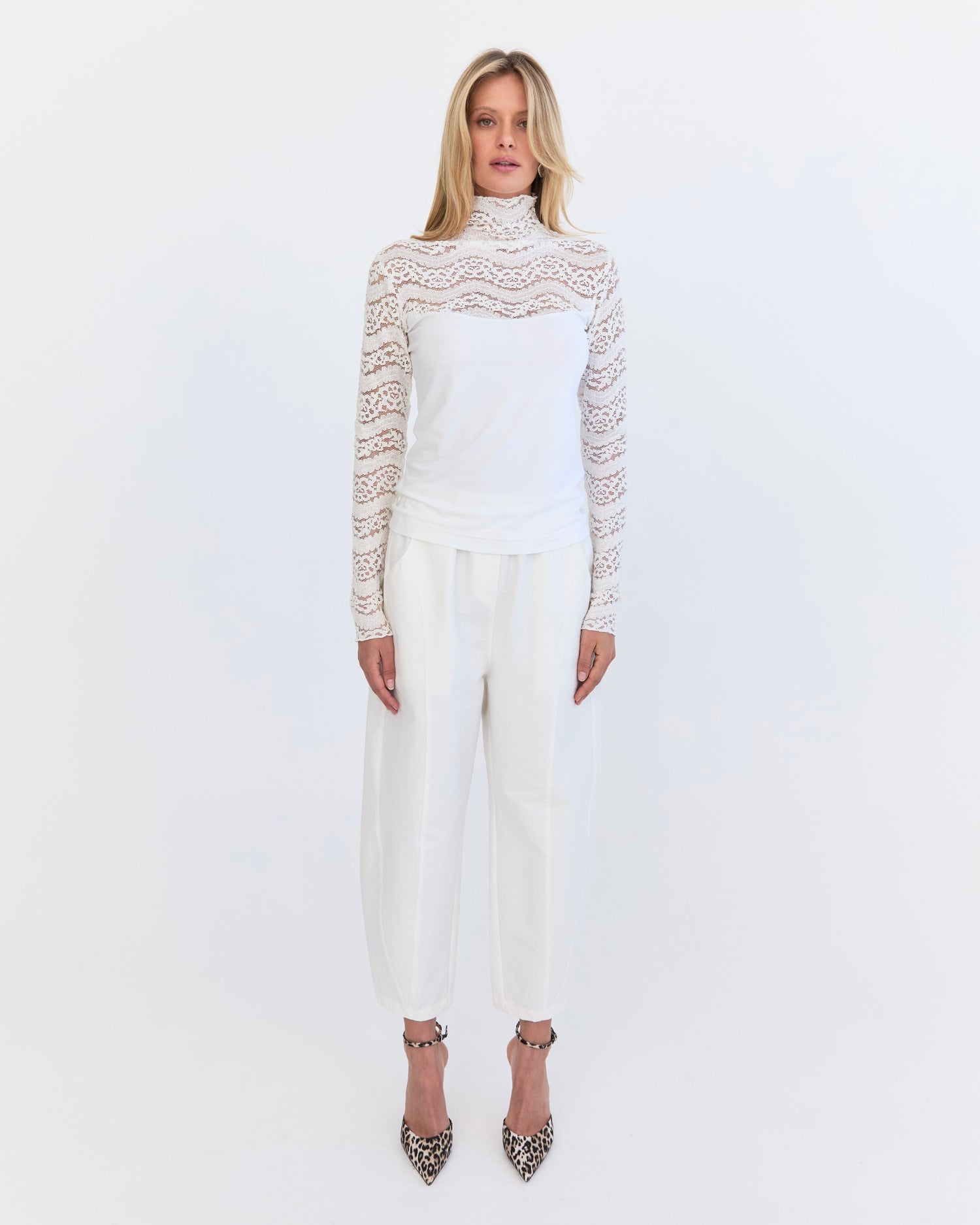 Amelie Lace Jersey Skive - Ivory