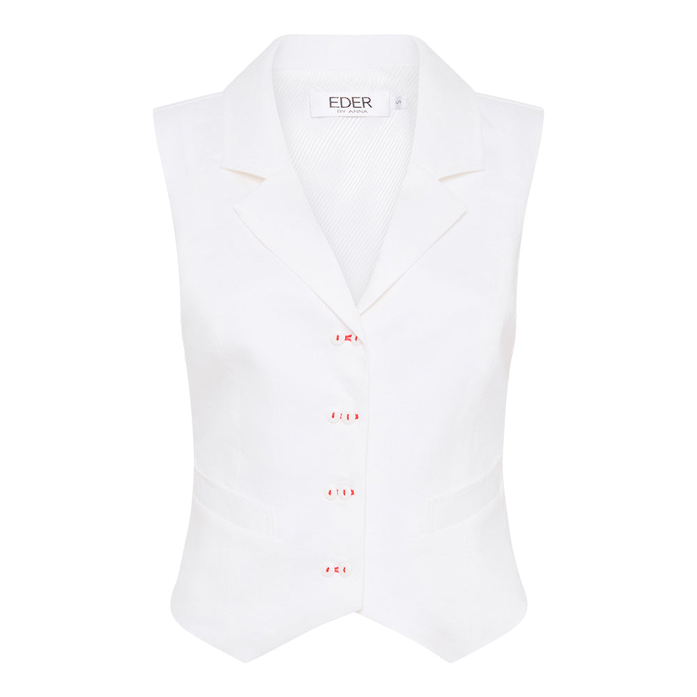 Camille Vest - White Linen