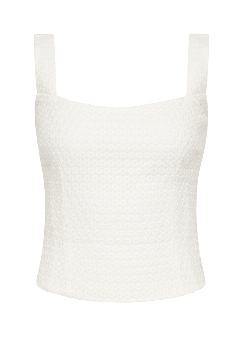 Capri Cami - White Anglaise