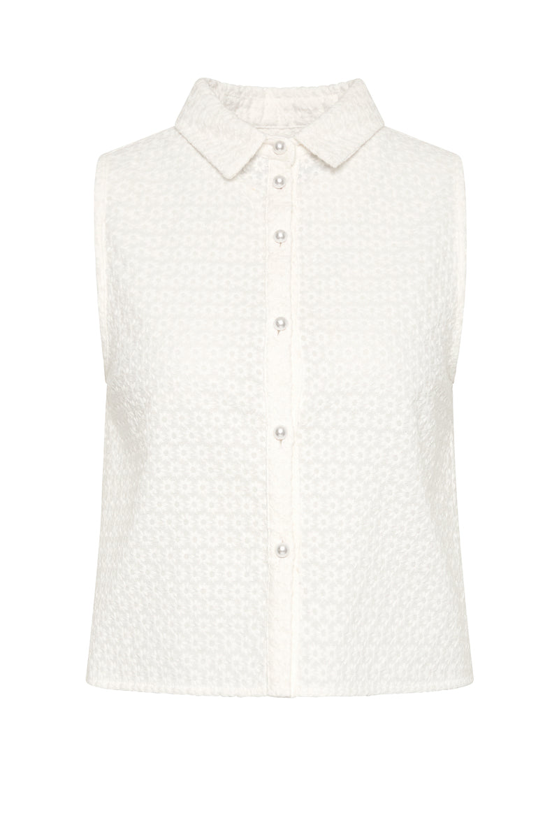 Anastasia Shirt - White Anglaise