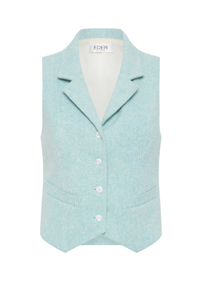 Cami Vest - Aqua Tweed