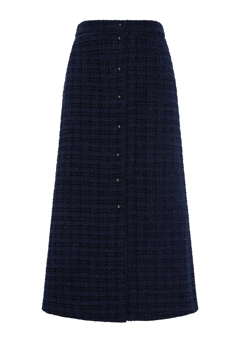 Joanne Skirt - Navy Tweed