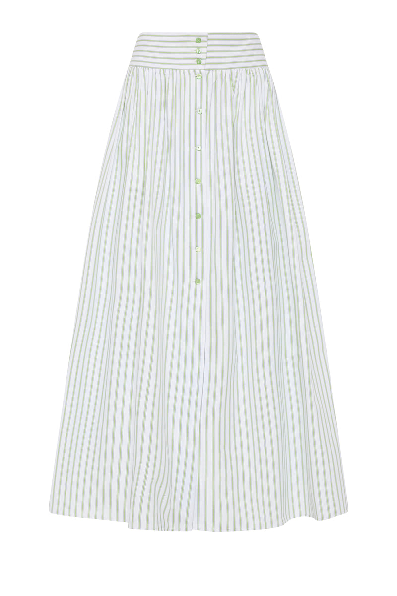 Penelope Skirt - Pistachio Stripe
