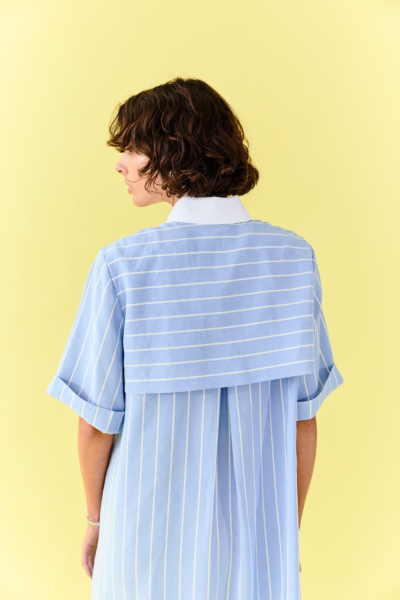English Dress - Blue Stripe