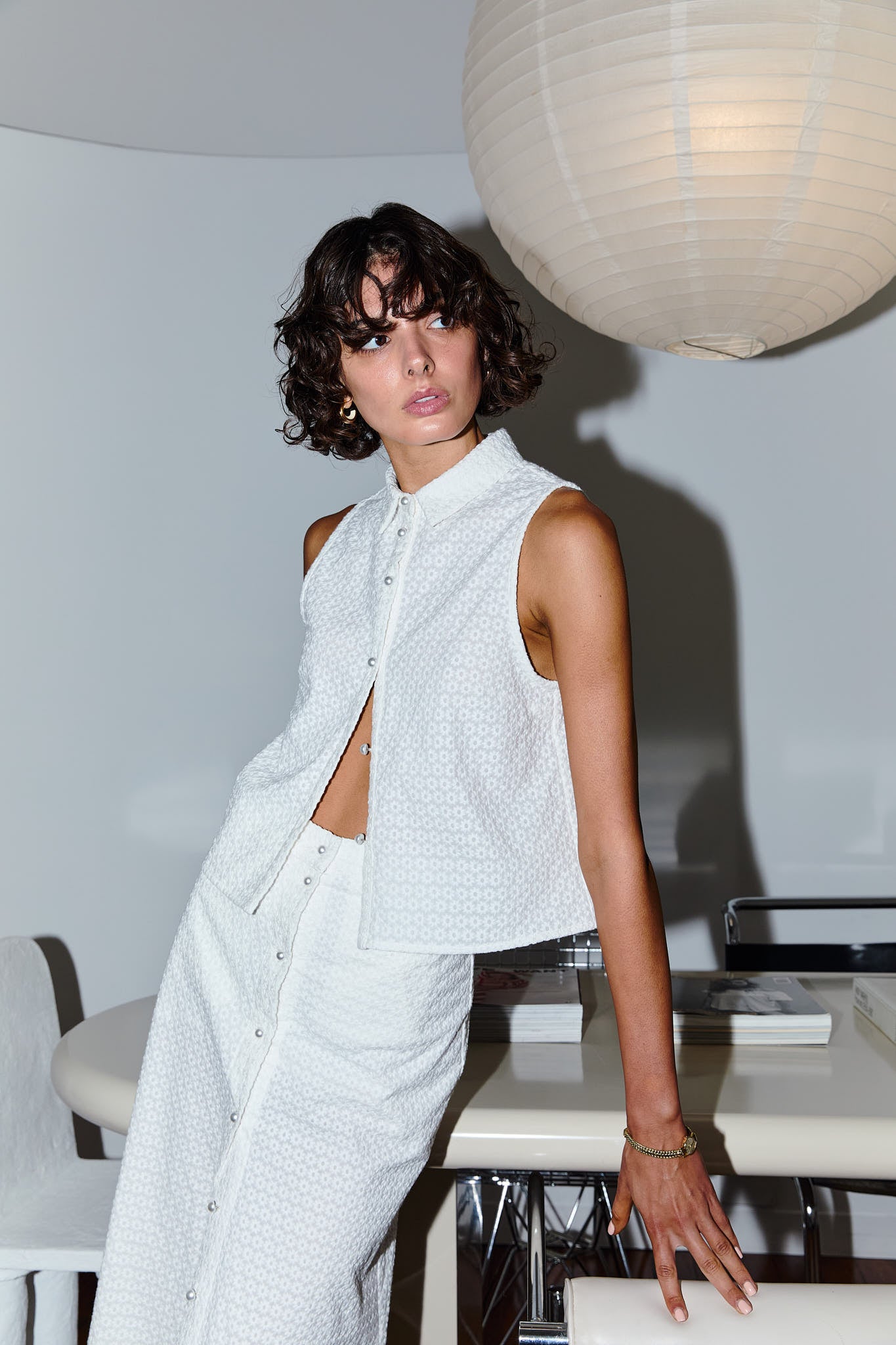 Anastasia Shirt - White Anglaise