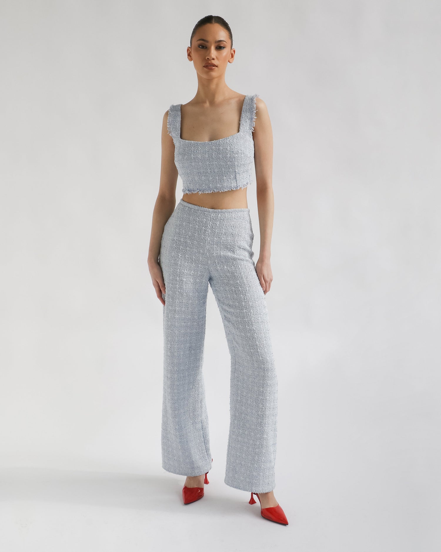 Dawn Pant - Powder Blue Tweed