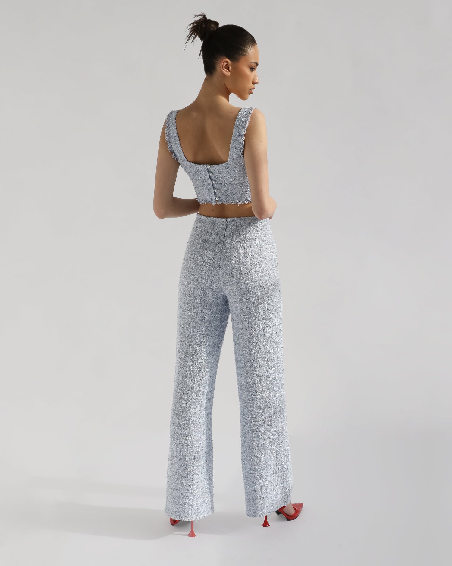 Dawn Pant - Powder Blue Tweed