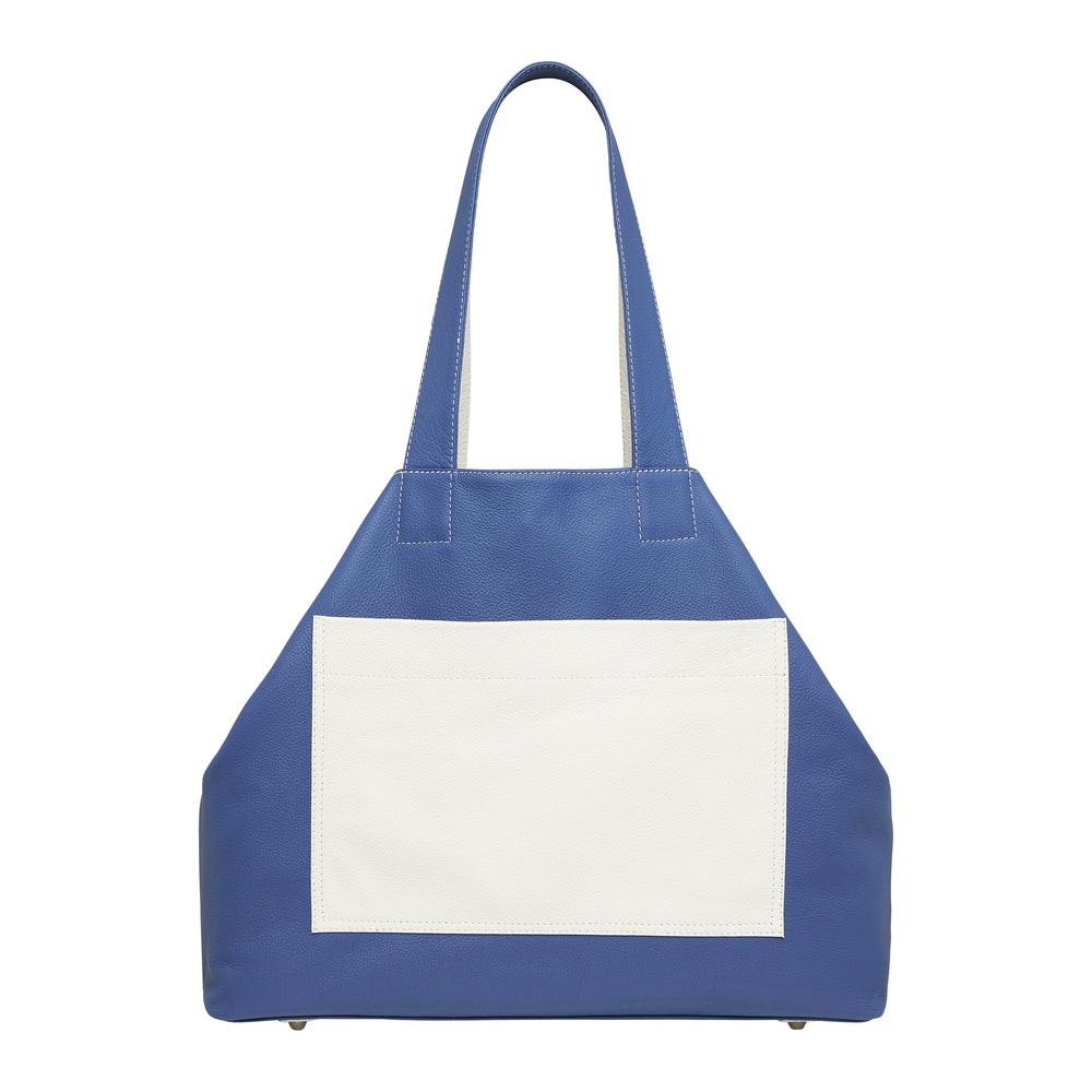 Leather Kelsie Tote Blue