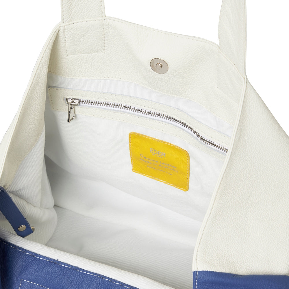 Leather Kelsie Tote Blue